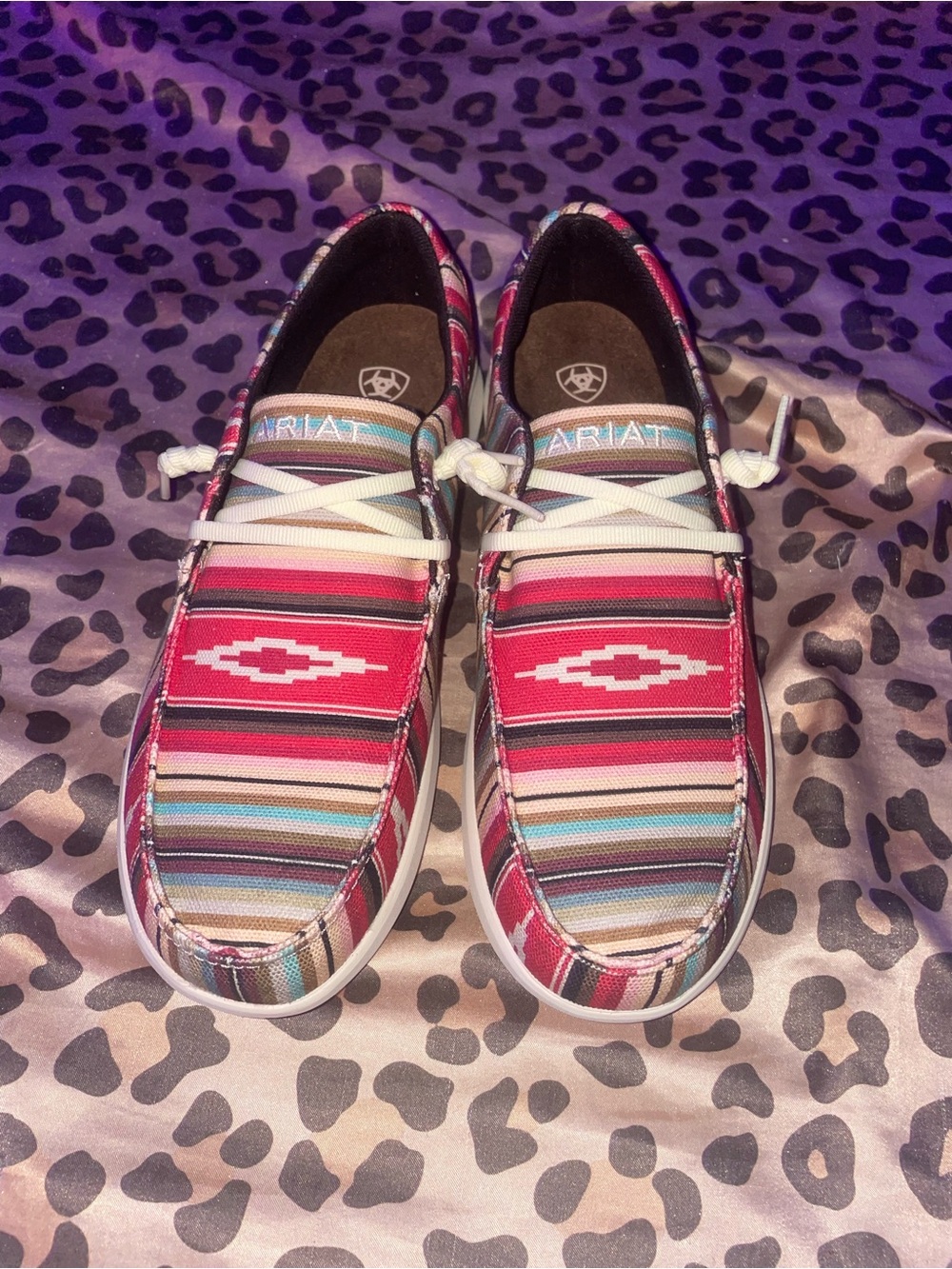 Ariat Kids' Pink Multi-Stripe Slip-On Sneakers